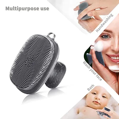 VWMYQ Face Scrubber Facial Cleansing Brush Waterproof Silicone for Men | Gentle Pore Cleanser & Exfoliator thumbnail 3