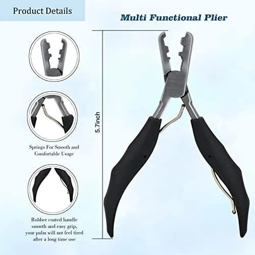 coloryoung Fusion Bond Crusher Tool for Keratin Hair Extensions 14cm | Flat Tip Pre-Bonded Hair Extension Pliers thumbnail 3