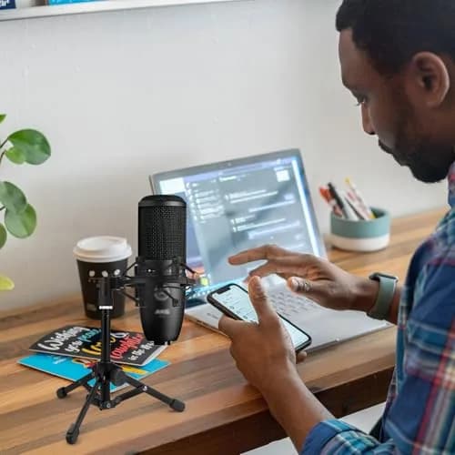 GEEKRIA Microphone Stand for Creators | Compact Desktop Tripod with Foldable Non-Slip Feet thumbnail 6