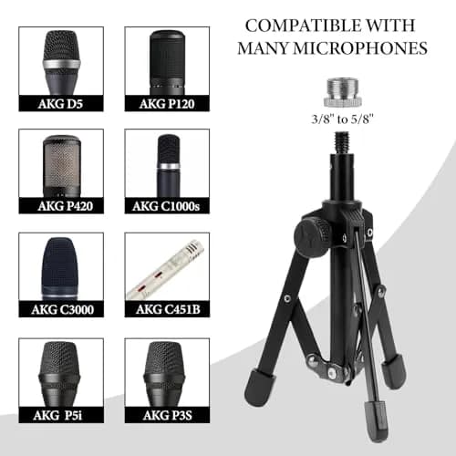 GEEKRIA Microphone Stand for Creators | Compact Desktop Tripod with Foldable Non-Slip Feet thumbnail 3