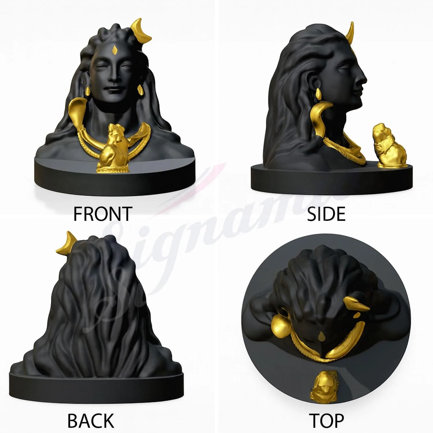 SIGNAMIO Adiyogi Shiva Statue 7.6 cm (3 Inch) Black | Religious Home & Car Decor Figurine - view 5