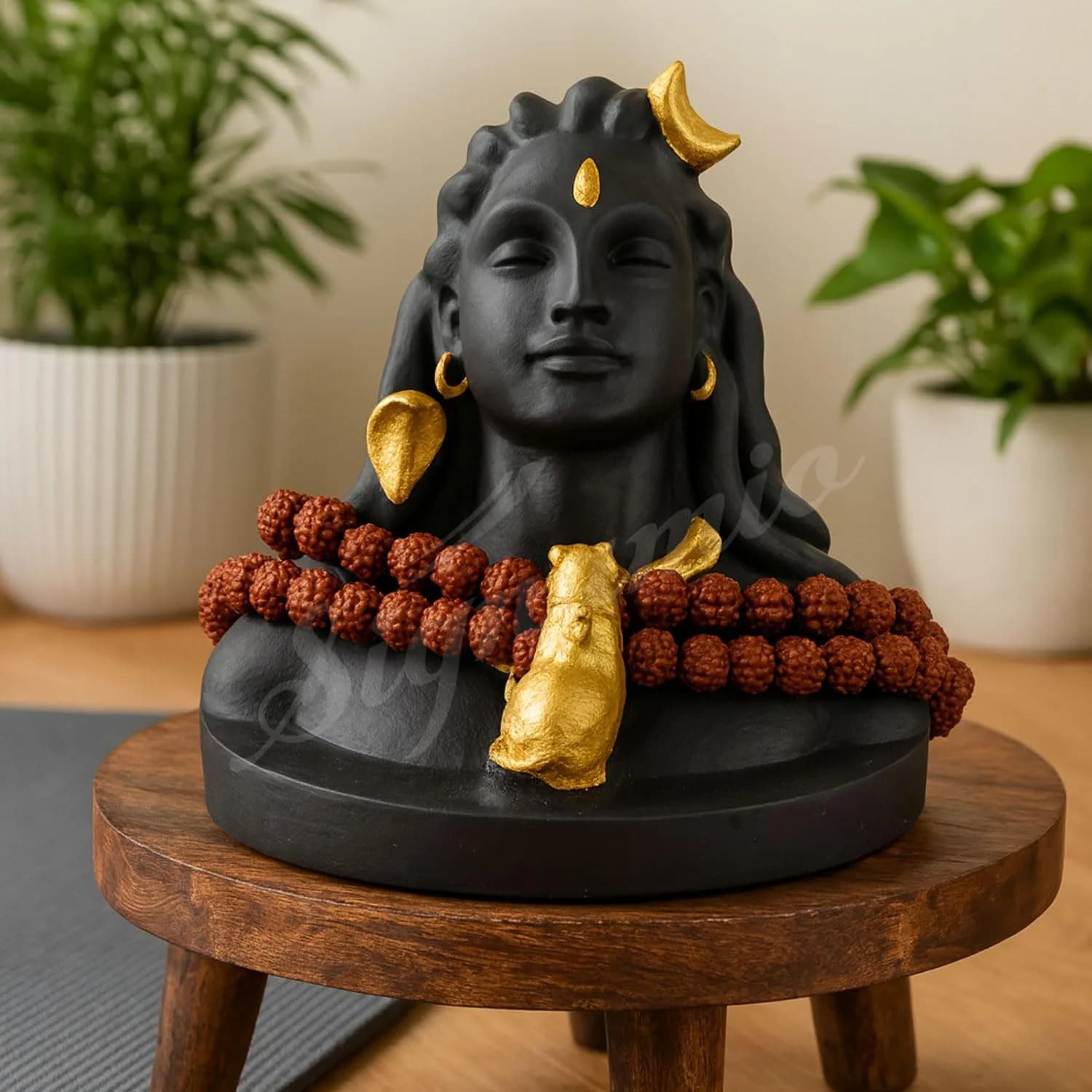 SIGNAMIO Adiyogi Shiva Statue 7.6 cm (3 Inch) Black | Religious Home & Car Decor Figurine - view 6