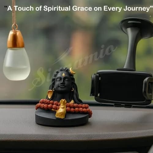 SIGNAMIO Adiyogi Shiva Statue 7.6 cm (3 Inch) Black | Religious Home & Car Decor Figurine thumbnail 7