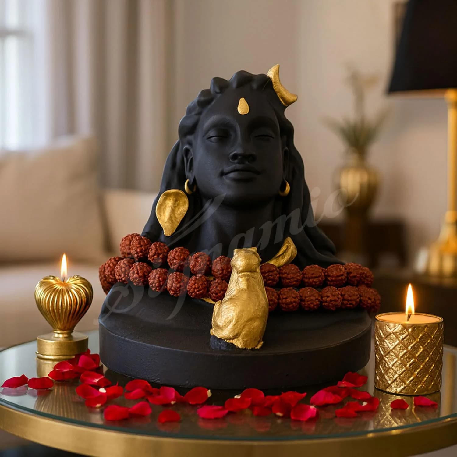 SIGNAMIO Adiyogi Shiva Statue 7.6 cm (3 Inch) Black | Religious Home & Car Decor Figurine - view 8