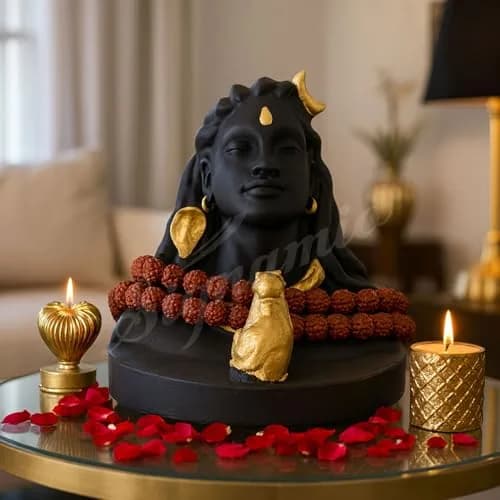 SIGNAMIO Adiyogi Shiva Statue 7.6 cm (3 Inch) Black | Religious Home & Car Decor Figurine thumbnail 8