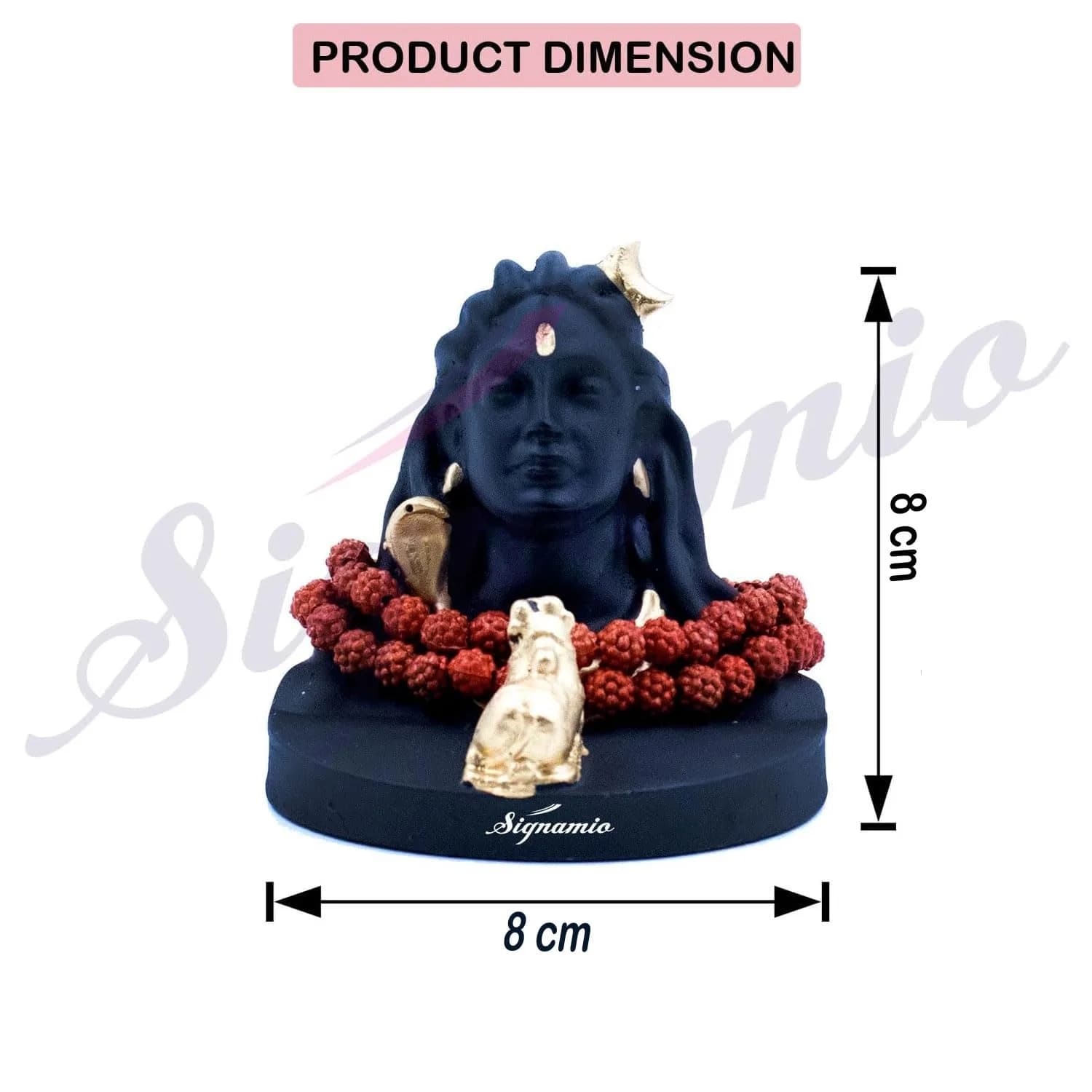 SIGNAMIO Adiyogi Shiva Statue 7.6 cm (3 Inch) Black | Religious Home & Car Decor Figurine - view 2