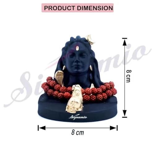 SIGNAMIO Adiyogi Shiva Statue 7.6 cm (3 Inch) Black | Religious Home & Car Decor Figurine thumbnail 2