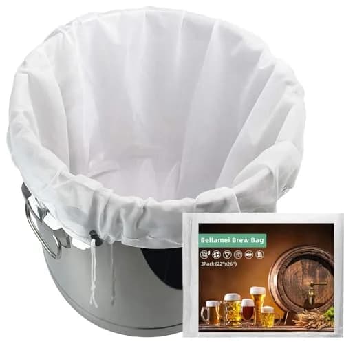Bellamei Reusable Brew Bag 3 Pack 56cm x 66cm (22"x26") 250 Micron Fine Mesh for Beer Brewing thumbnail 1