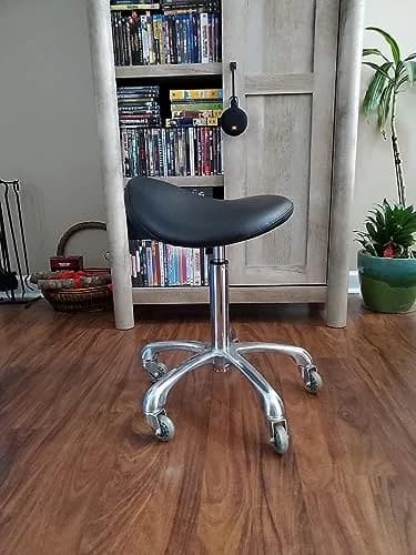 FRNIAMC Saddle Stool with Wheels | Ergonomic Height Adjustable for Clinic & Salon (Beige, 20-29.5 Inches) thumbnail 8