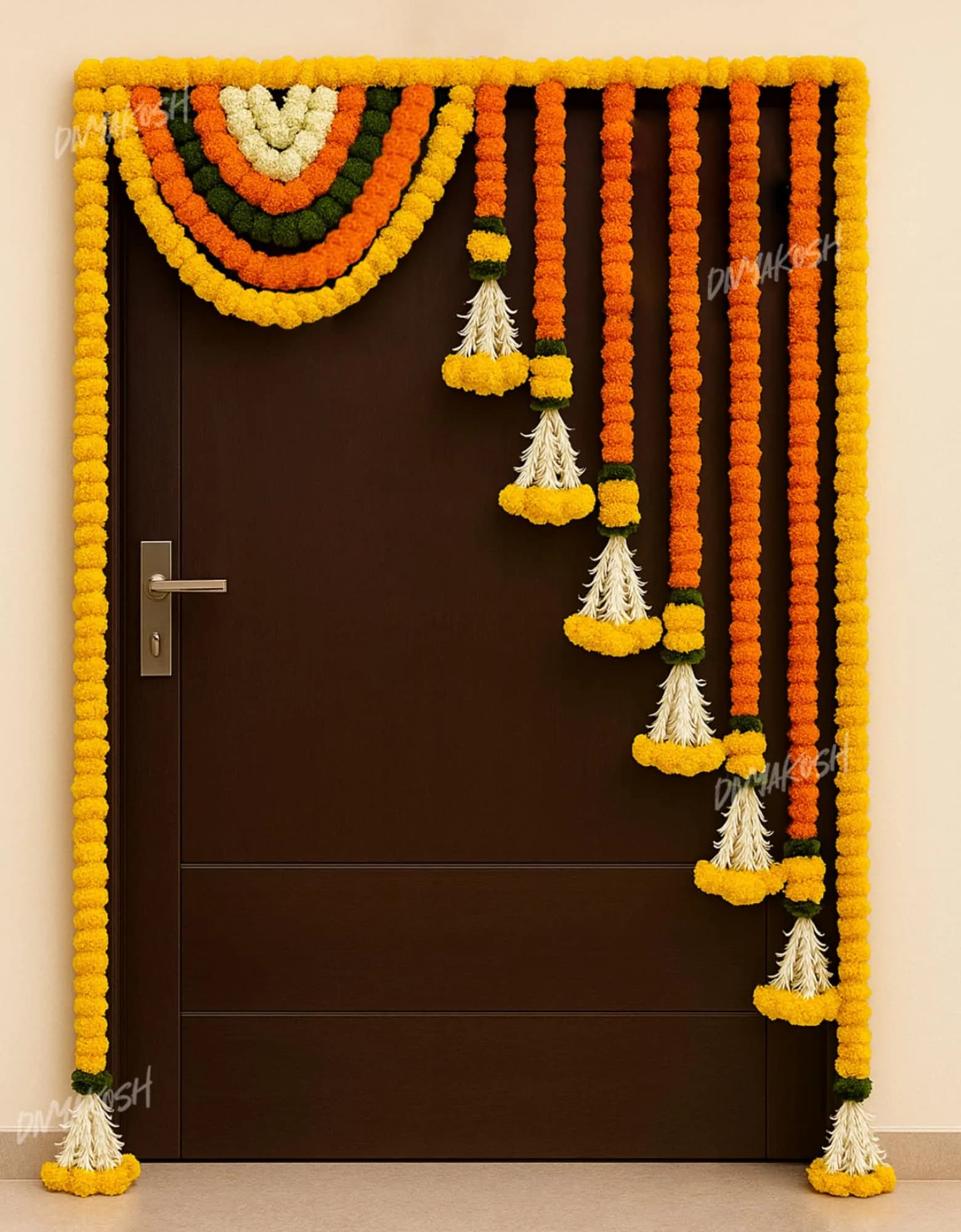 Divyakosh Gold Garland 41 Inches | Authentic USA Import for Indian Homes