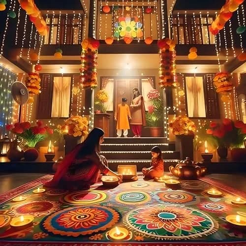 Divyakosh Gold Garland 41 Inches | Authentic USA Import for Indian Homes thumbnail 8