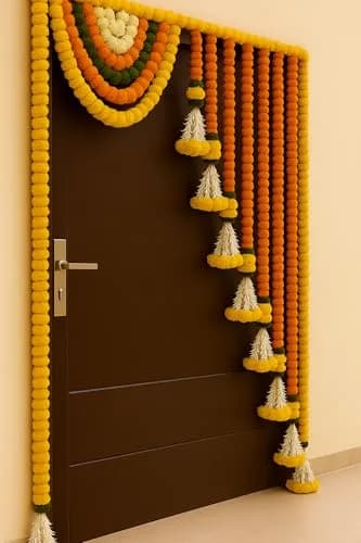 Divyakosh Gold Garland 41 Inches | Authentic USA Import for Indian Homes thumbnail 2