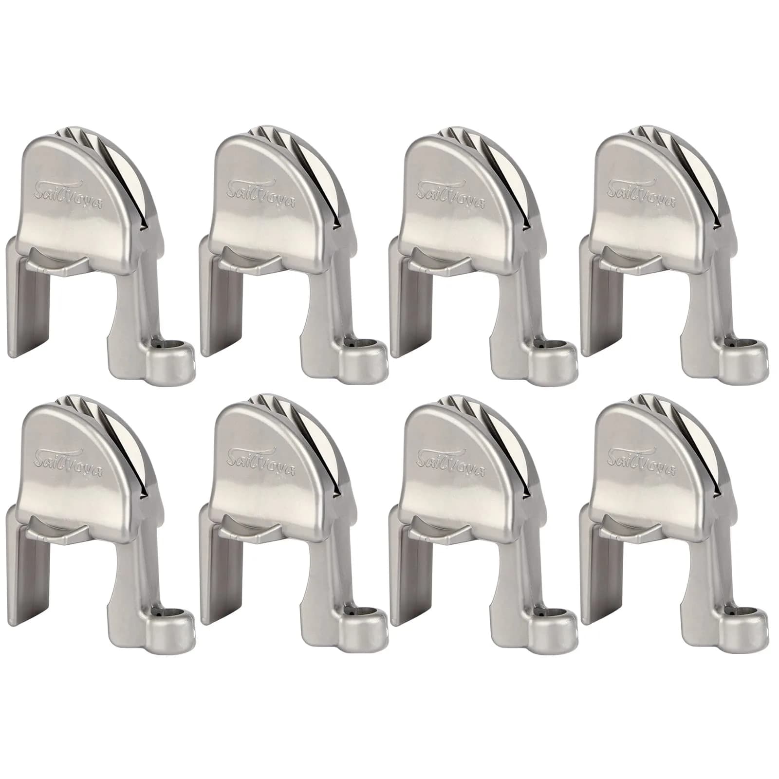 SailVoya Adjustable Pontoon Boat Fender Clips (4 Pack) | Securely Mounts 1-1.25 inch Square Rails — 8-Pack
