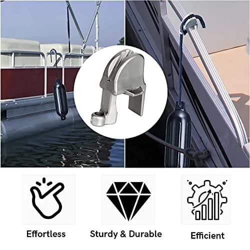 SailVoya Adjustable Pontoon Boat Fender Clips, 8 Pack | Secure 1-1.25" Square Rails thumbnail 7