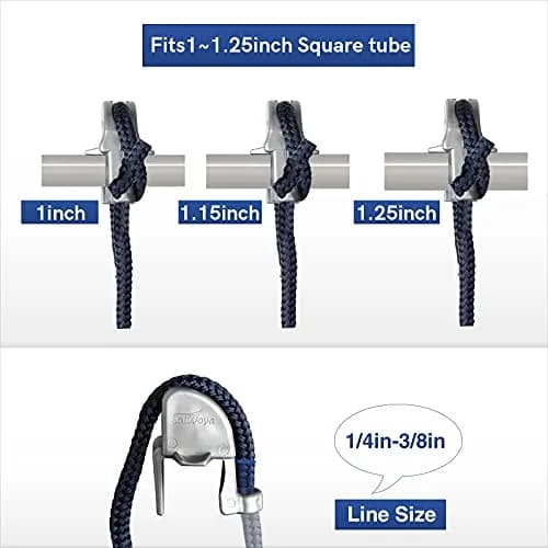 SailVoya Adjustable Pontoon Boat Fender Clips, 8 Pack | Secure 1-1.25" Square Rails thumbnail 3