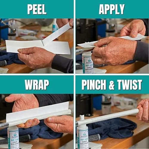 BRAMPTON TECHNOLOGY, LTD. Handle Grip Kit | Premium Golf Regripping Set, 15 Tape Strips, Solvent & Tools (4 oz) thumbnail 4