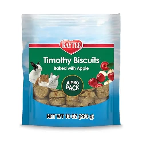 Kaytee Timothy Biscuits Baked Treat with Apple for Rabbits, Guinea Pigs, Chinchillas, Hamsters, Gerbils, and Mice, 10 oz (283.5 g) thumbnail 1