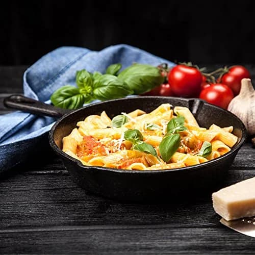 Simple Chef Cast Iron Skillet 3-Piece Set - 12" 10" 8" Heavy-Duty Pre-Seasoned Cookware thumbnail 4