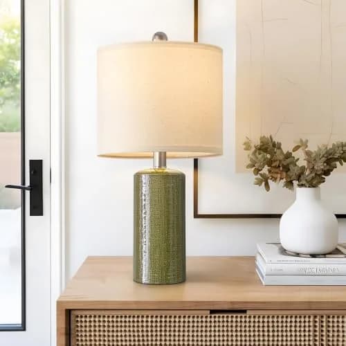 G-SAFAVA Modern Ceramic Table Lamps Set of 2, Green, 51.44 cm (20.25") | Artistic Touch for Living Rooms thumbnail 5