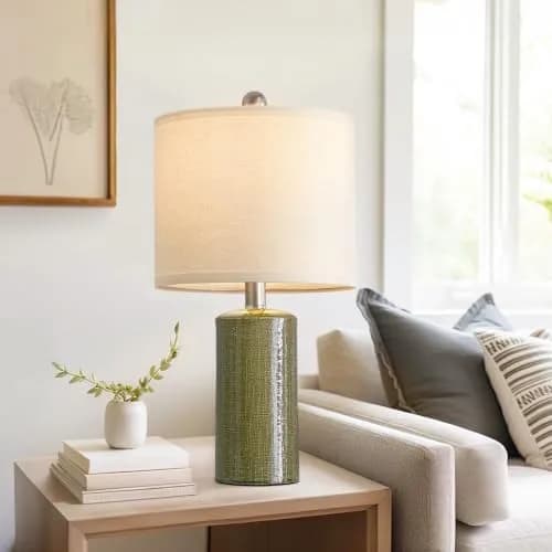 G-SAFAVA Modern Ceramic Table Lamps Set of 2, Green, 51.44 cm (20.25") | Artistic Touch for Living Rooms thumbnail 6