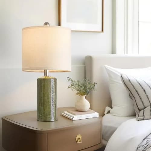 G-SAFAVA Modern Ceramic Table Lamps Set of 2, Green, 51.44 cm (20.25") | Artistic Touch for Living Rooms thumbnail 7