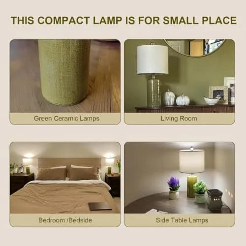 G-SAFAVA Modern Ceramic Table Lamps Set of 2, Green, 51.44 cm (20.25") | Artistic Touch for Living Rooms thumbnail 2