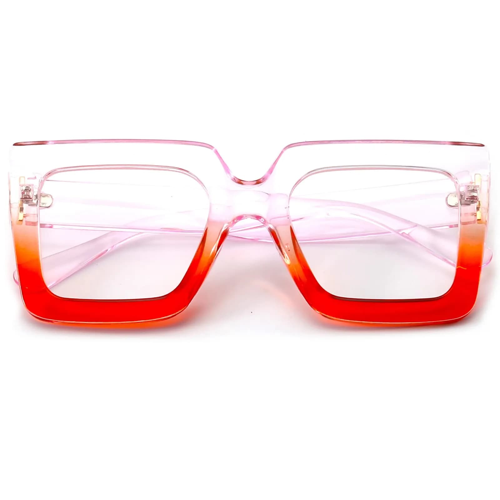 Breaksun Oversized Blue Light Glasses for Women Fashion Thick Square Computer Eyewear Non-Prescription Black Glasses (Purple Red) | Stylish & Protective