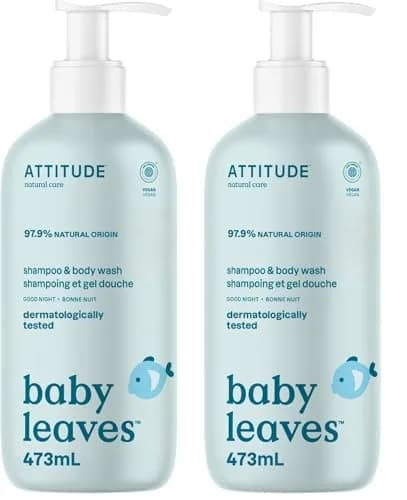 ATTITUDE Baby 2-in-1 Shampoo and Body Wash, Almond Milk & Blueberry Leaf, 946ml (32 Fl Oz) Pack of 2 | EWG Verified Hypoallergenic Formula thumbnail 1