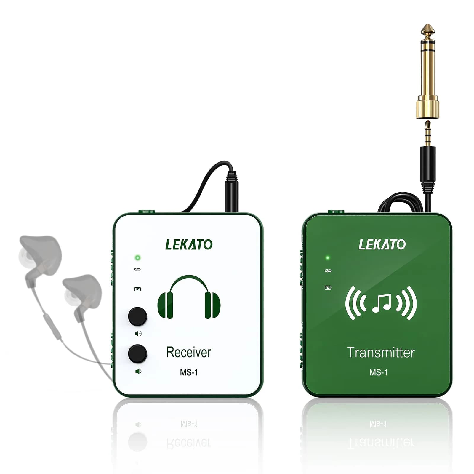 LEKATO 2.4G Wireless In-Ear Monitor System Green | 5-Hour Battery Life - main product image