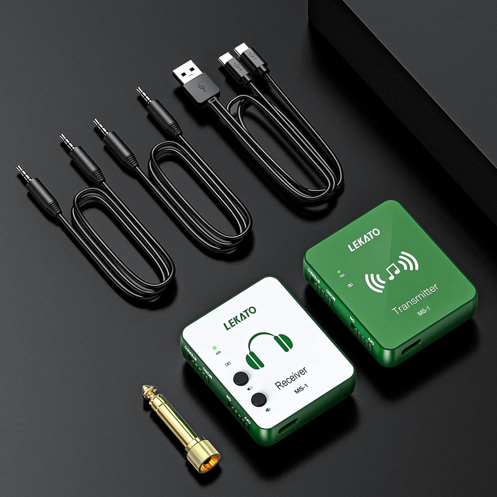 LEKATO 2.4G Wireless In-Ear Monitor System Green | 5-Hour Battery Life - view 7