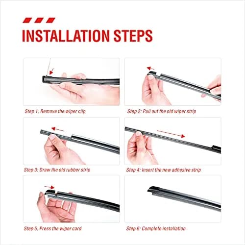 BERG REGEN 26 inch (66cm) Universal Beam Wiper Blade Refills - 4 Pcs | Clear Visibility for Indian Roads thumbnail 4