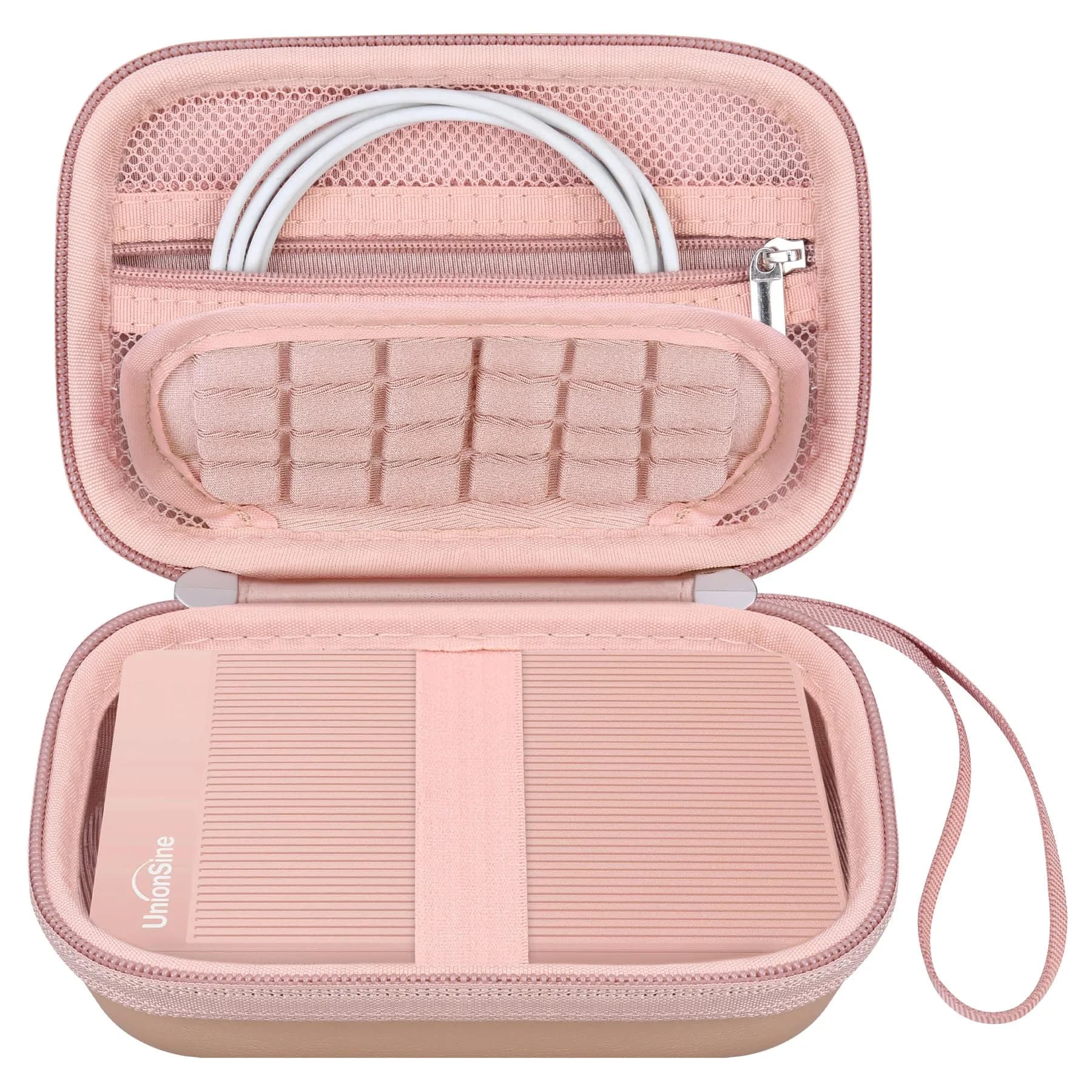 Canboc Hard Case for UnionSine Ultra Slim Portable External Hard Drive HDD | Durable PU & EVA Shell, Shockproof, Lightweight, Rose Gold — Rose Gold