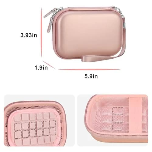 Canboc Hard Case for UnionSine Ultra Slim Portable External Hard Drive HDD | Durable PU & EVA Shell, Shockproof, Lightweight, Rose Gold thumbnail 4