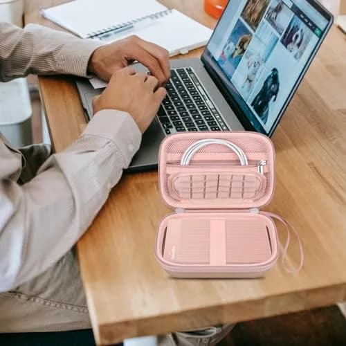 Canboc Hard Case for UnionSine Ultra Slim Portable External Hard Drive HDD | Durable PU & EVA Shell, Shockproof, Lightweight, Rose Gold thumbnail 7