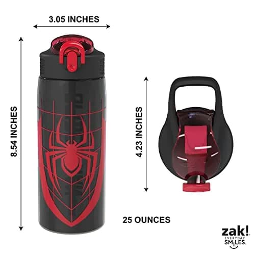 Zak Designs Spider-Man 25oz Leak-Proof Plastic Kids Water Bottle with Straw thumbnail 4
