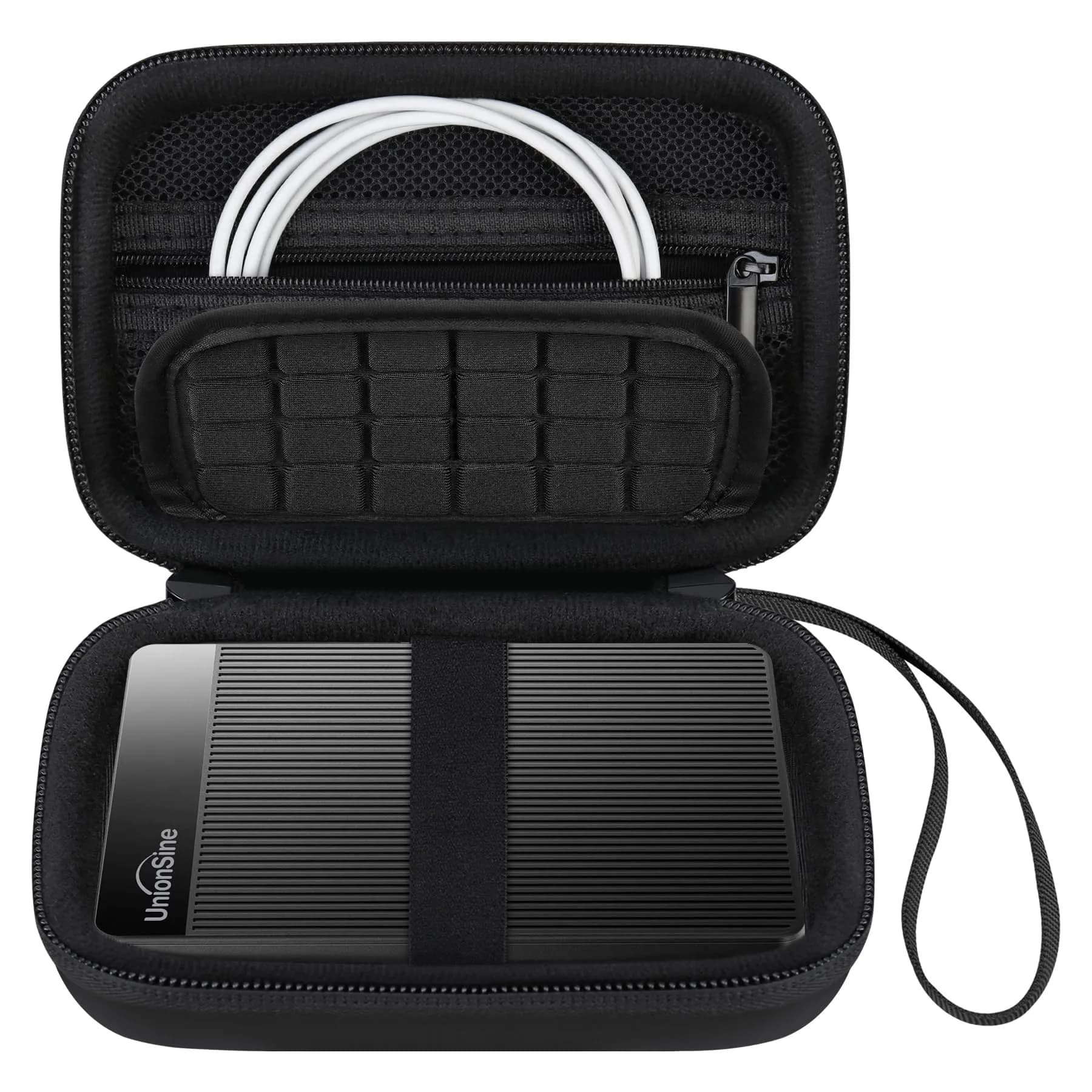 Canboc Hard Case for UnionSine Ultra Slim Portable External Hard Drive HDD | Durable PU & EVA Shell, Shockproof, Compact & Lightweight — Black