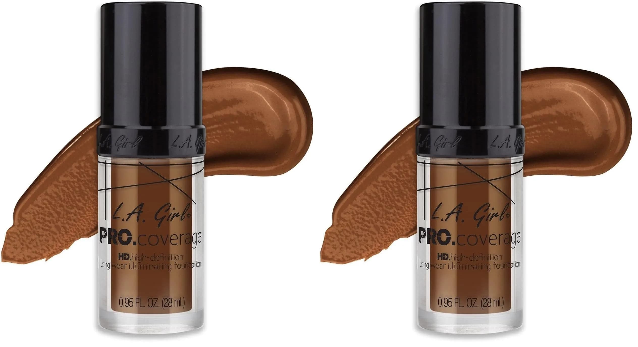 L.A. Girl Pro Coverage Liquid Foundation Rich Cocoa (Pack of 2) | Dewy, Radiant Finish - main product image