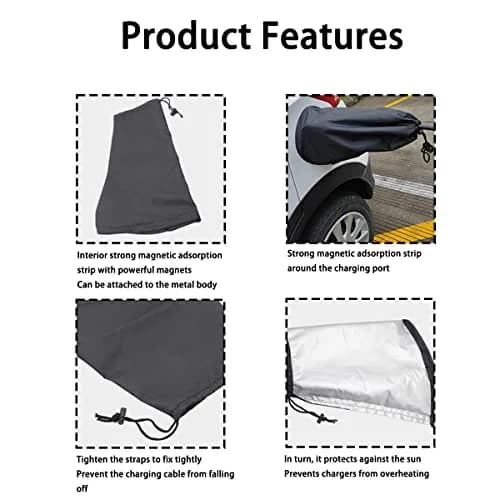 Moioee EV Charger Plug Port Cover Black | Waterproof Outdoor EV Charger Cover for Electric Cars thumbnail 5