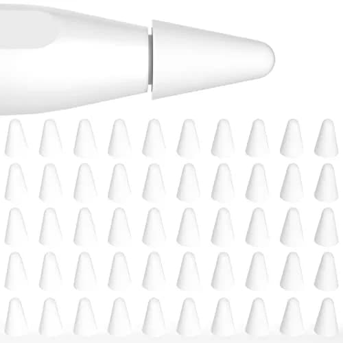 JOOSKO Milk White Silicone Nib Protectors for Apple Pencil 50 Pack | Noise-Free Drawing thumbnail 1