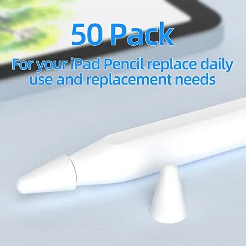 JOOSKO Milk White Silicone Nib Protectors for Apple Pencil 50 Pack | Noise-Free Drawing thumbnail 6