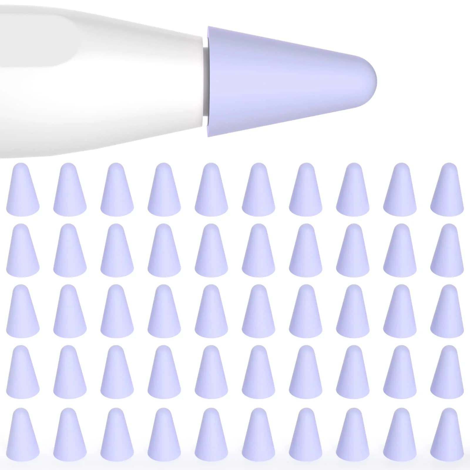 JOOSKO Silicone Tips Cover for Apple Pencil 2nd/1st Gen & USB-C | Noise-Free, Protective Lavender — Lavender Purple
