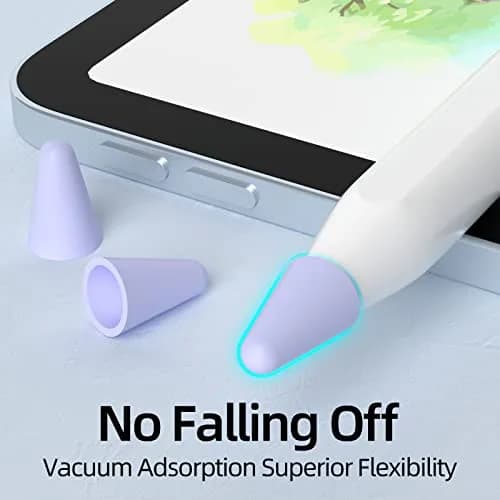 JOOSKO Silicone Tips Cover for Apple Pencil 2nd/1st Gen & USB-C | Noise-Free, Protective Lavender thumbnail 3