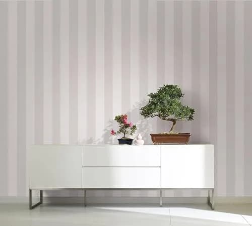 WALLCOVER Non-Woven Wallpaper Grey Stripes 10.05 x 0.53 m | Modern Block Stripe Design for Home & Office thumbnail 2