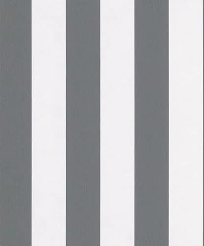 WALLCOVER Non-Woven Wallpaper Black Stripes 10.05 x 0.53 m | Modern Block Stripe Design for Home & Office thumbnail 3