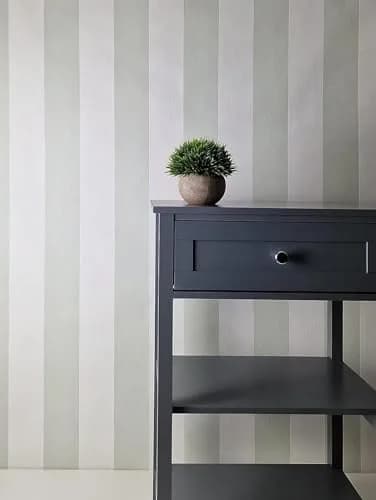 WALLCOVER Non-Woven Wallpaper Green Stripes 10.05 x 0.53 m | Modern Block Stripe Design for Home & Office thumbnail 4
