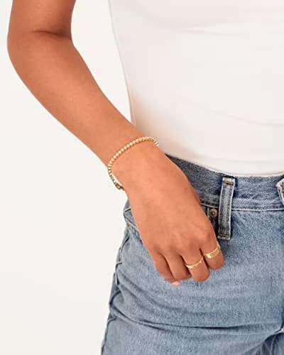 PAVOI 14K Gold Plated CZ Tennis Bracelet for Women, 7IN | Elegant Honeycomb Design, Hypoallergenic, Gift-Ready thumbnail 2