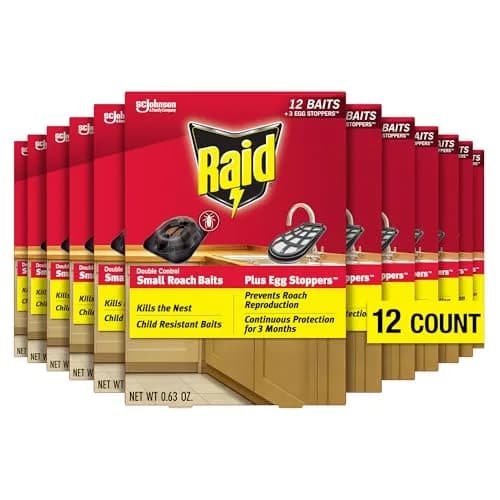Raid Double Control Small Roach Baits 12 Count | Kills Roaches & Stops Eggs in India thumbnail 1