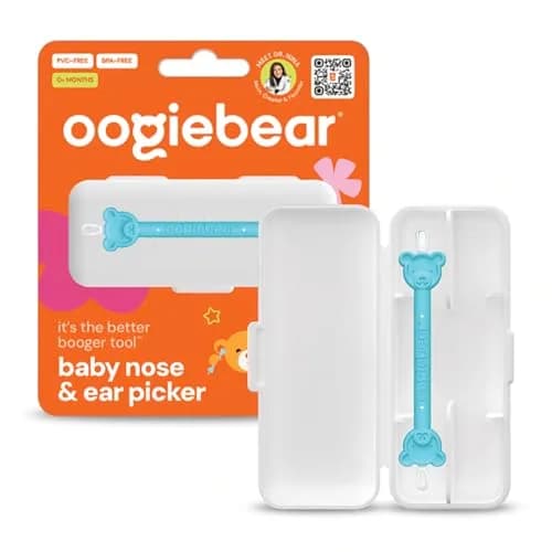 oogiebear Baby Nose & Ear Picker with Travel Case, 2 Pieces, Blue | Safe Dual-Ended Nasal Aspirator for Newborns & Toddlers thumbnail 1
