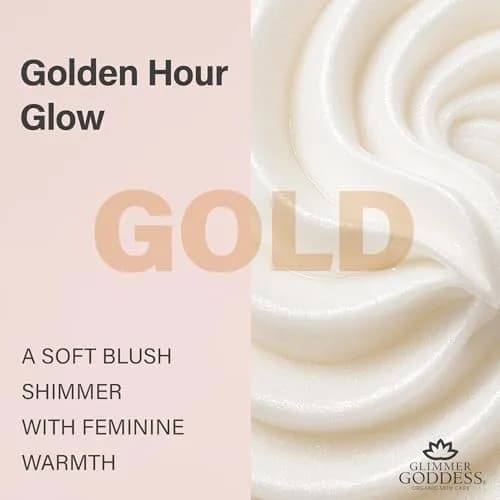 GLIMMER GODDESS Body Shimmer Butter for Glowing Skin, Gold Sexy, 2oz | Customizable luminous glow, deep moisture, buildable shimmer, all skin types thumbnail 5