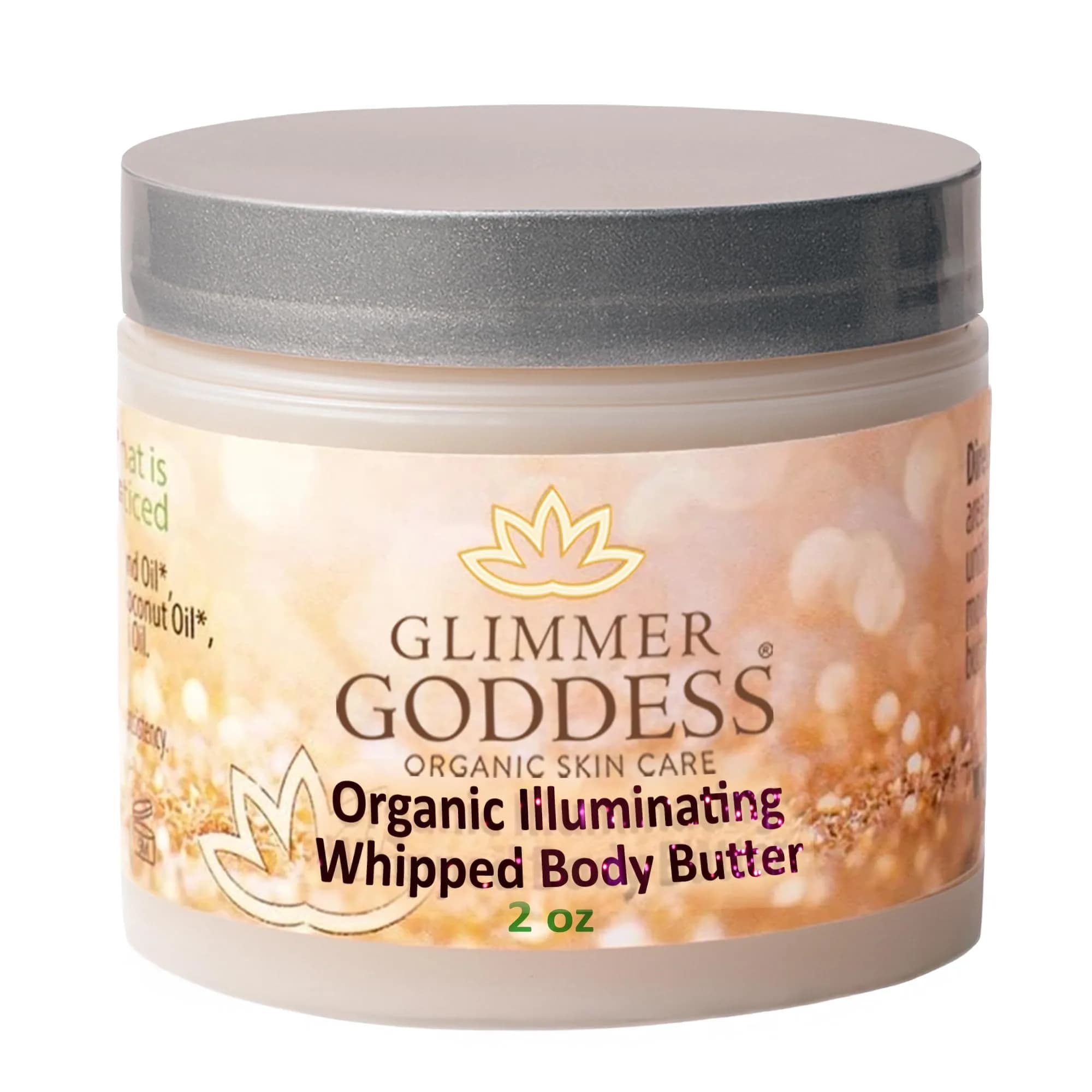 GLIMMER GODDESS Body Shimmer Butter for Glowing Skin, Diamond Super, 2oz | Customizable luminous glow, deep moisture & shimmer control